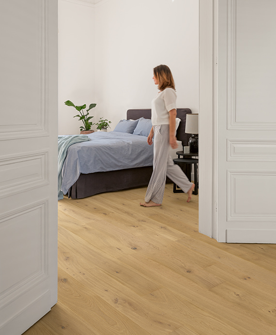 Os pavimentos de madeira natural Quick-Step, são perfeitos para o quarto